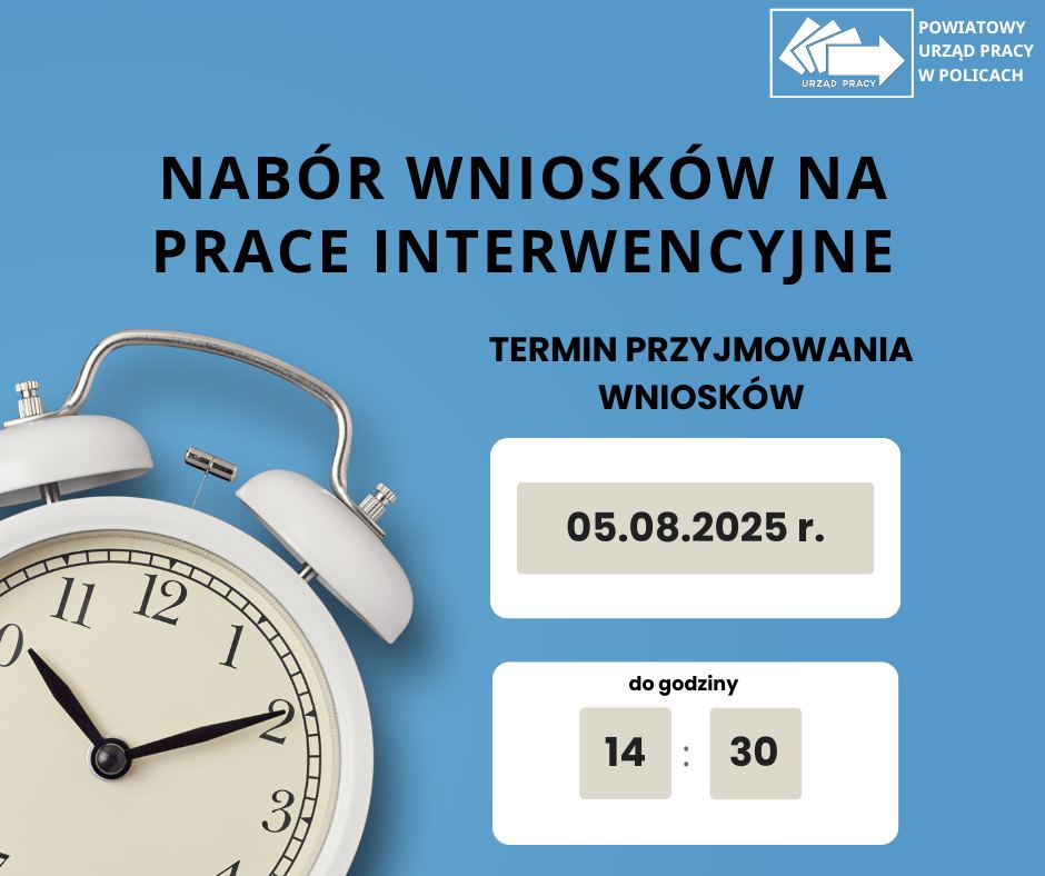 Zdjęcie artykułu PRZYPOMINAMY O TRWAJĄCYM NABORZE WNIOSKÓW NA PRACE INTERWENCYJNE